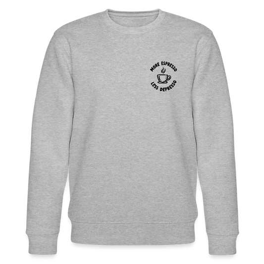 More Espresso / Less Depresso - Bio Unisex Sweatshirt - Grau meliert