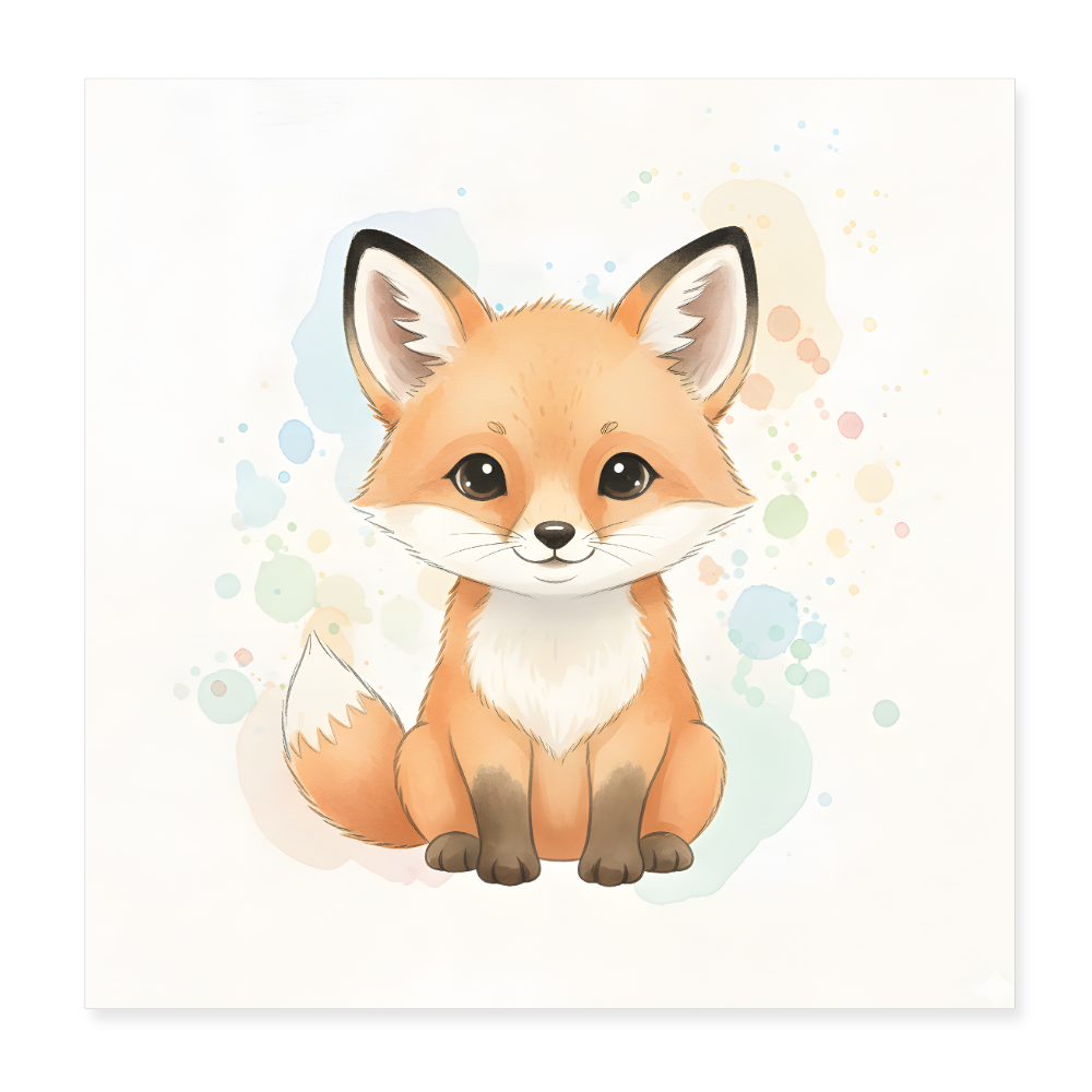 Fuchs Poster 20x20 cm - Weiß