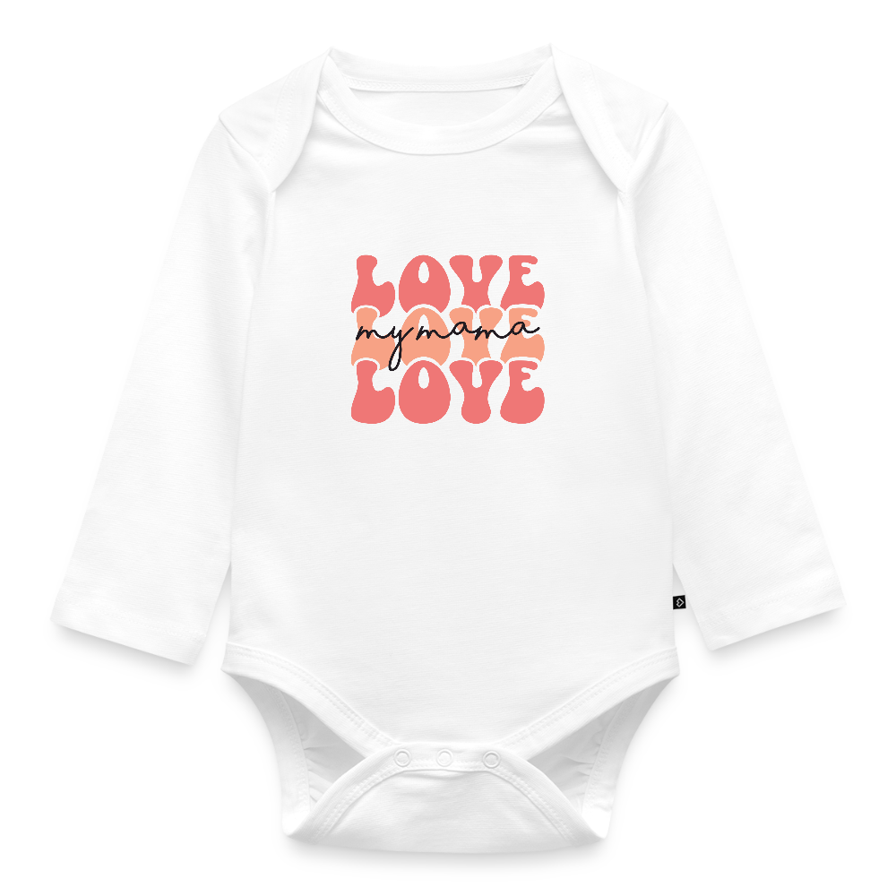 Love my Mama Baby Bio-Langarm-Body - Weiß