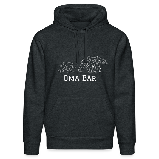 Oma Bär - Bio Unisex Hoodie - Dunkelgrau meliert