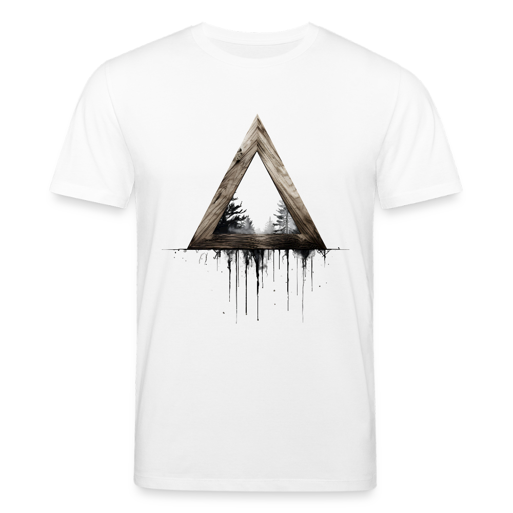Dreieck Holz - Bio Unisex T-Shirt - Weiß