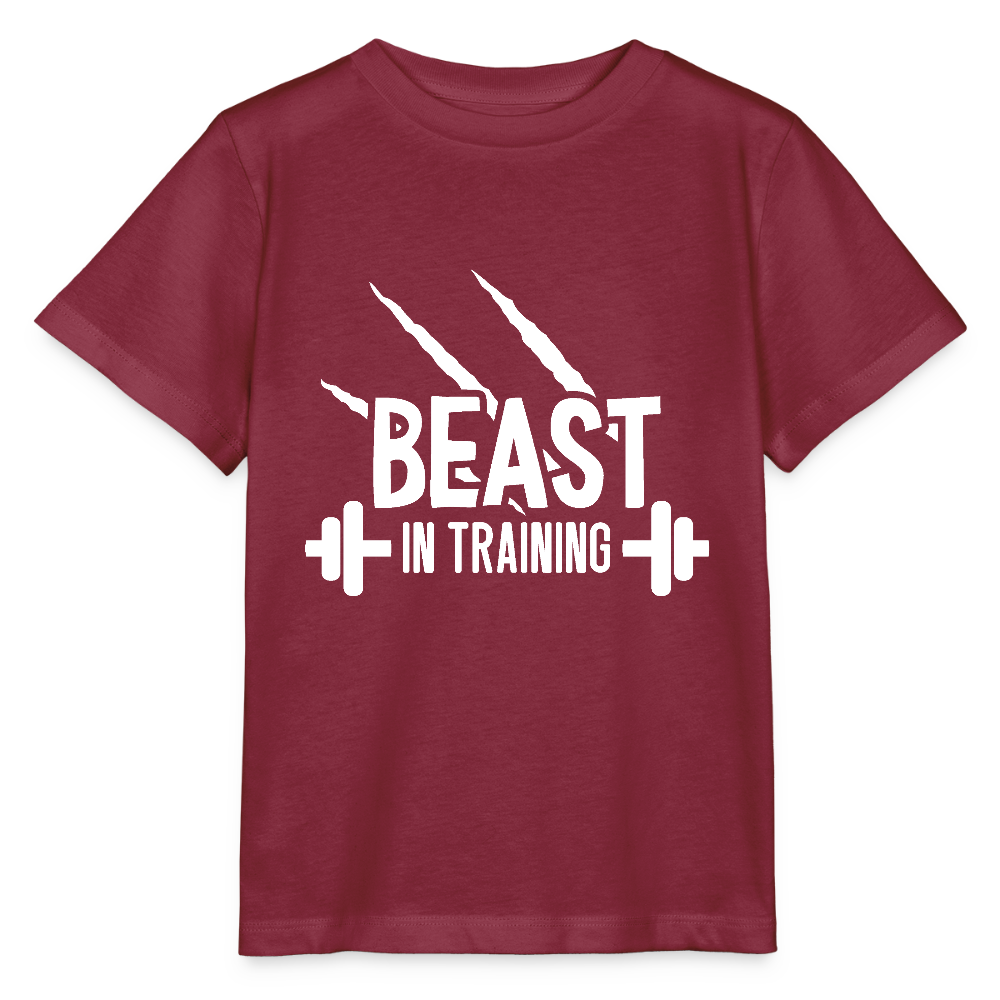 Beast in Training - Bio Kinder T-Shirt - Burgunderrot