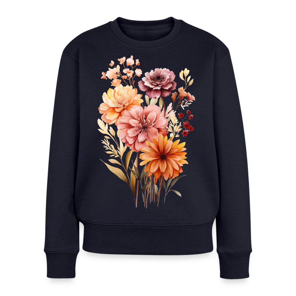 Blumen - Frauen Premium Pullover - Navy