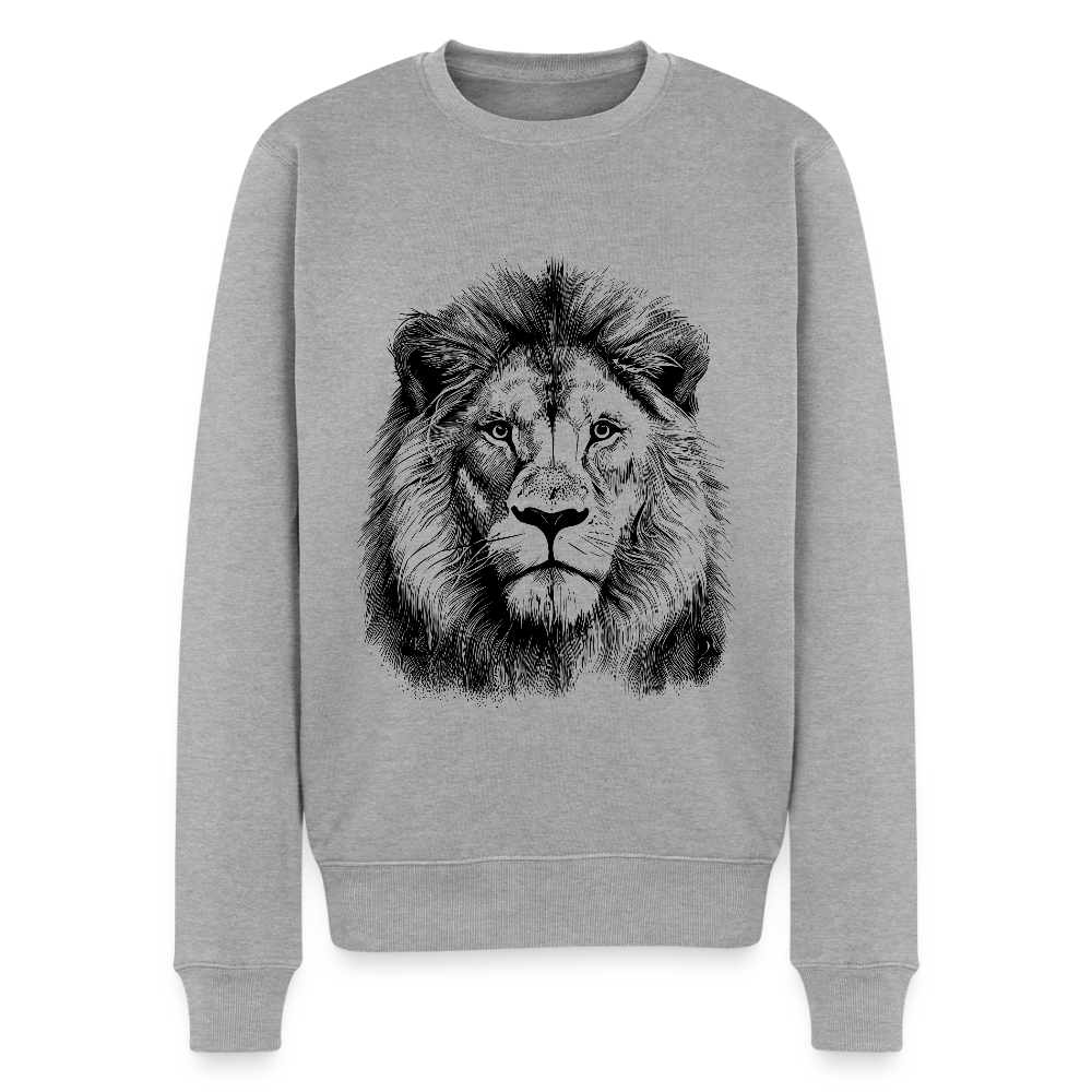 Papa Löwe - Männer Premium Pullover - Grau meliert