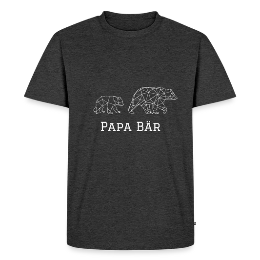 Papa Bär Unisex Bio T-Shirt - Anthrazit meliert