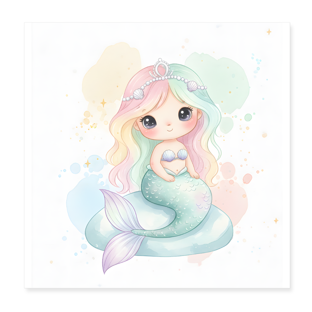 Meerjungfrau Poster 20x20 cm - Weiß