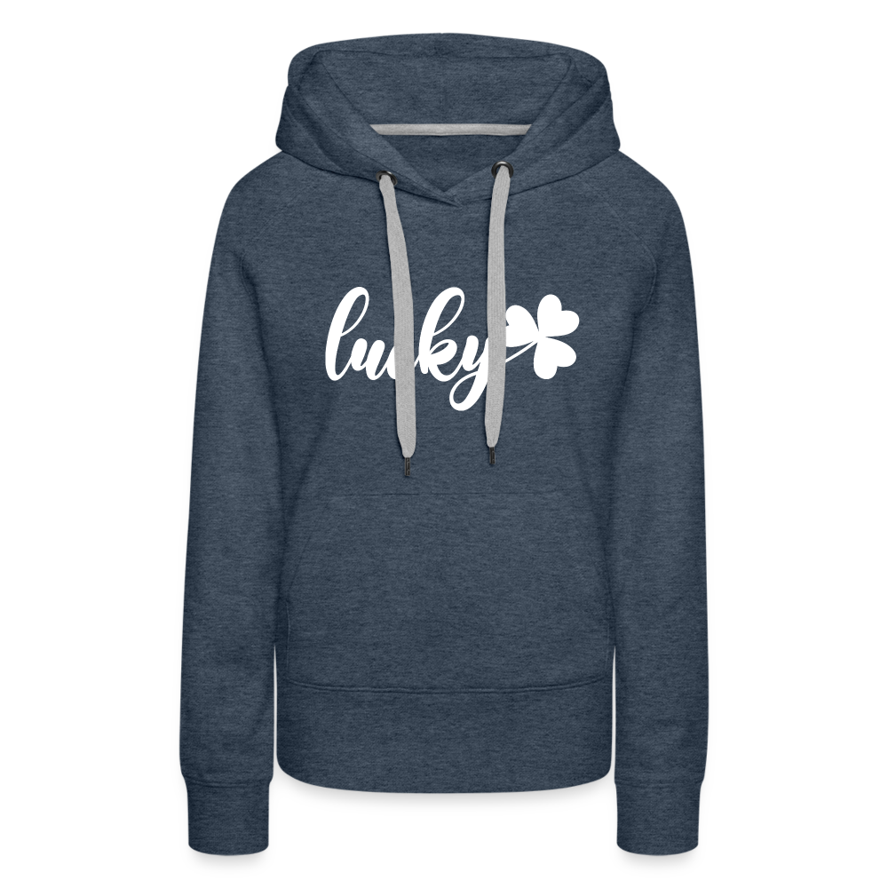 lucky Frauen Hoodie - Jeansblau