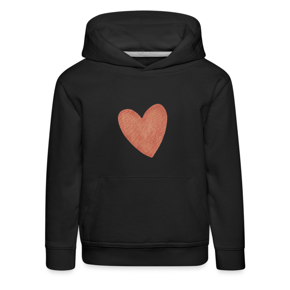 Herz Kinder Hoodie - Schwarz