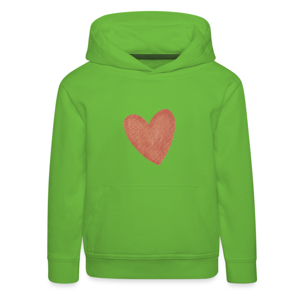 Herz Kinder Hoodie - Hellgrün