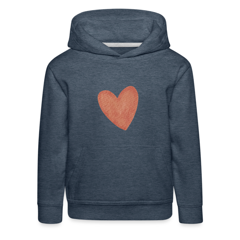 Herz Kinder Hoodie - Jeansblau