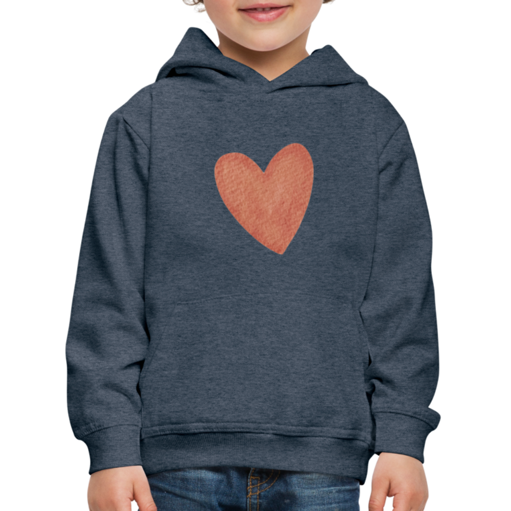 Herz Kinder Hoodie - Jeansblau