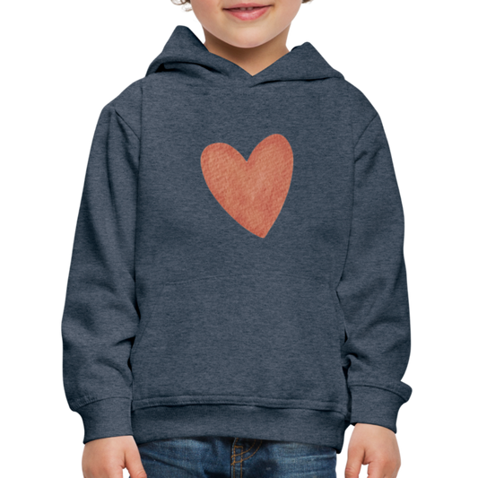 Herz Kinder Hoodie - Jeansblau