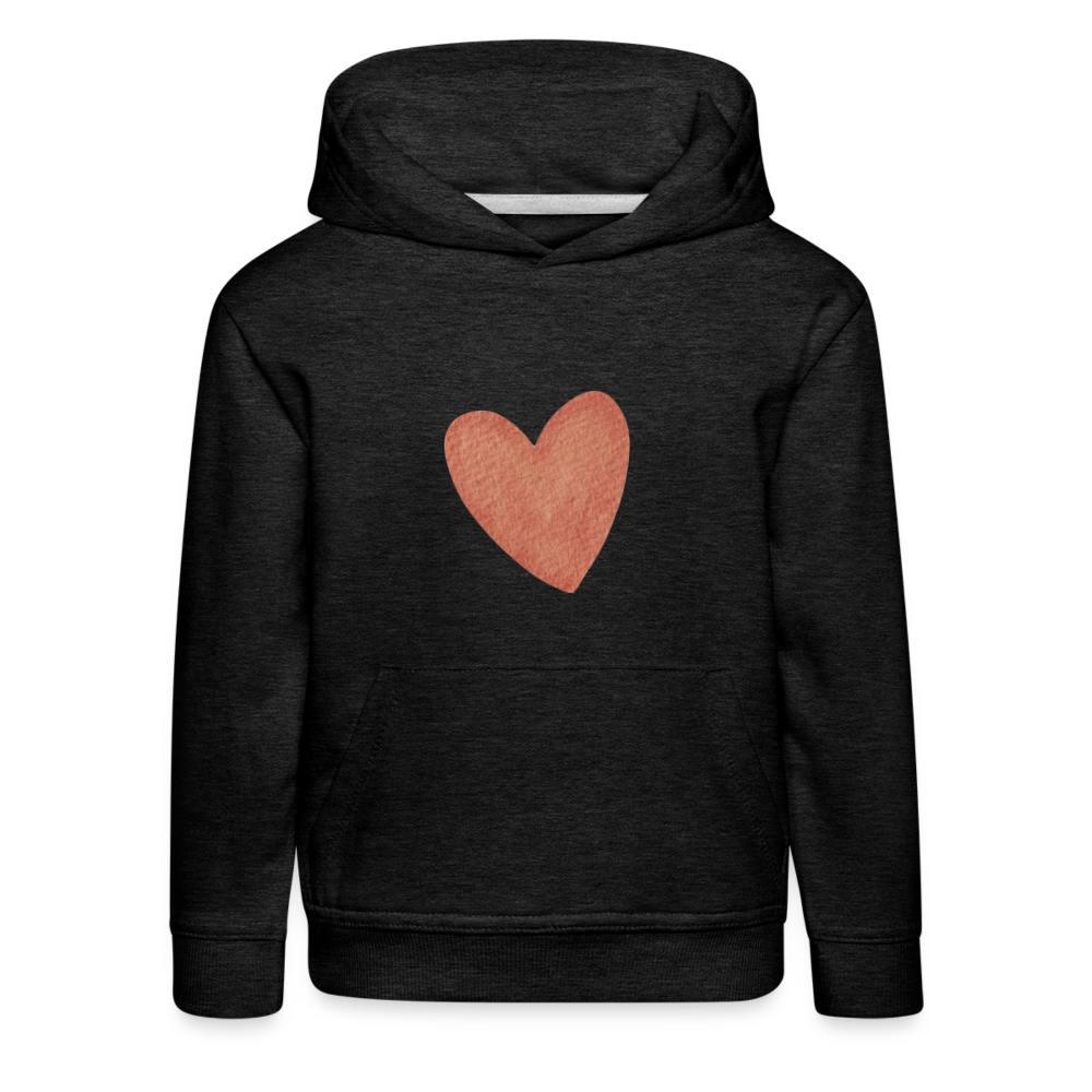 Herz Kinder Hoodie - Anthrazit