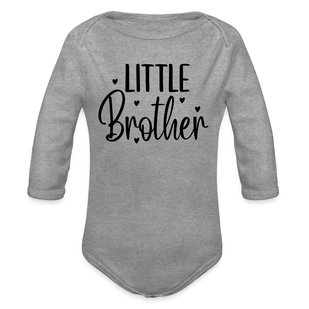Little Brother Baby Bio-Langarm-Body - Grau meliert