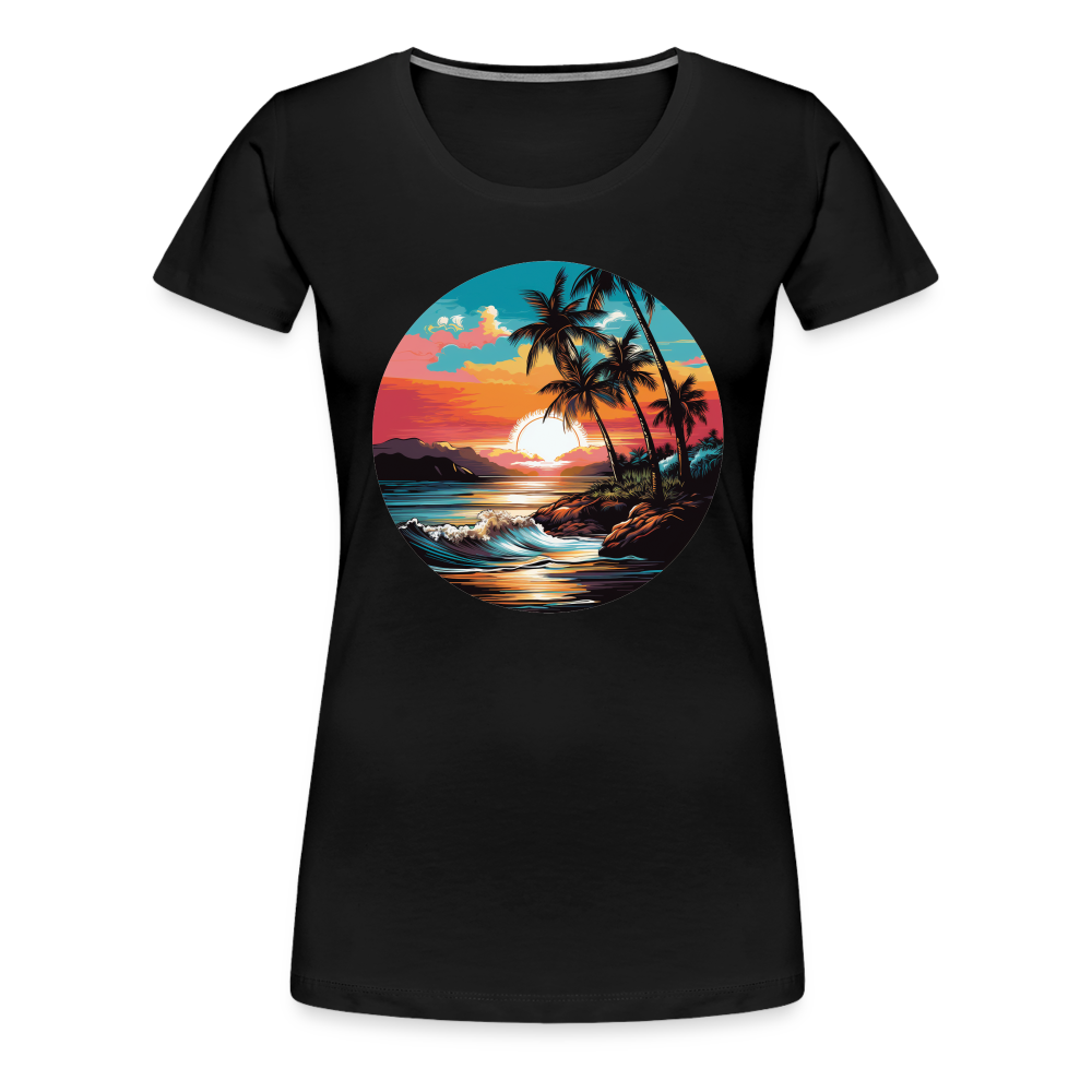 Tropical Frauen T-Shirt - Schwarz