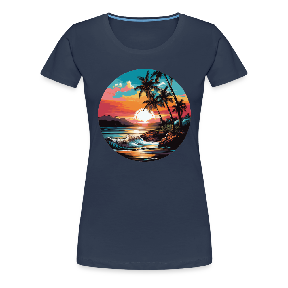 Tropical Frauen T-Shirt - Navy
