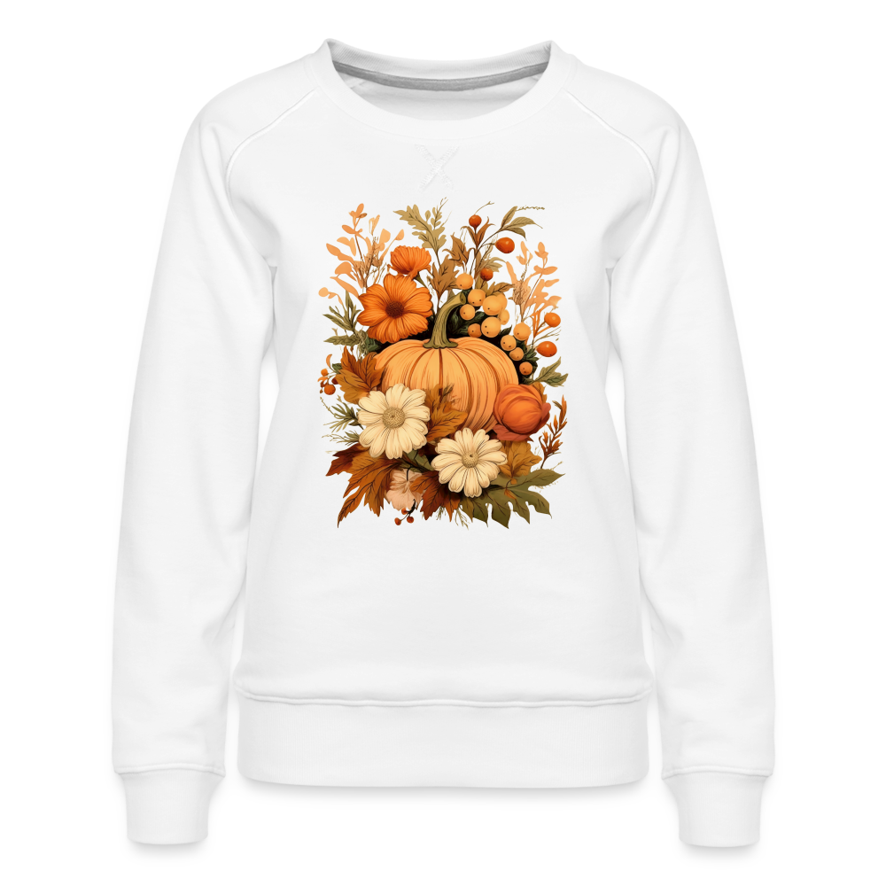 Kürbis Blumen Frauen Pulli - weiß