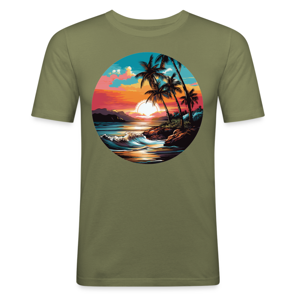 Tropical Männer Slim Fit T-Shirt - khaki Grün
