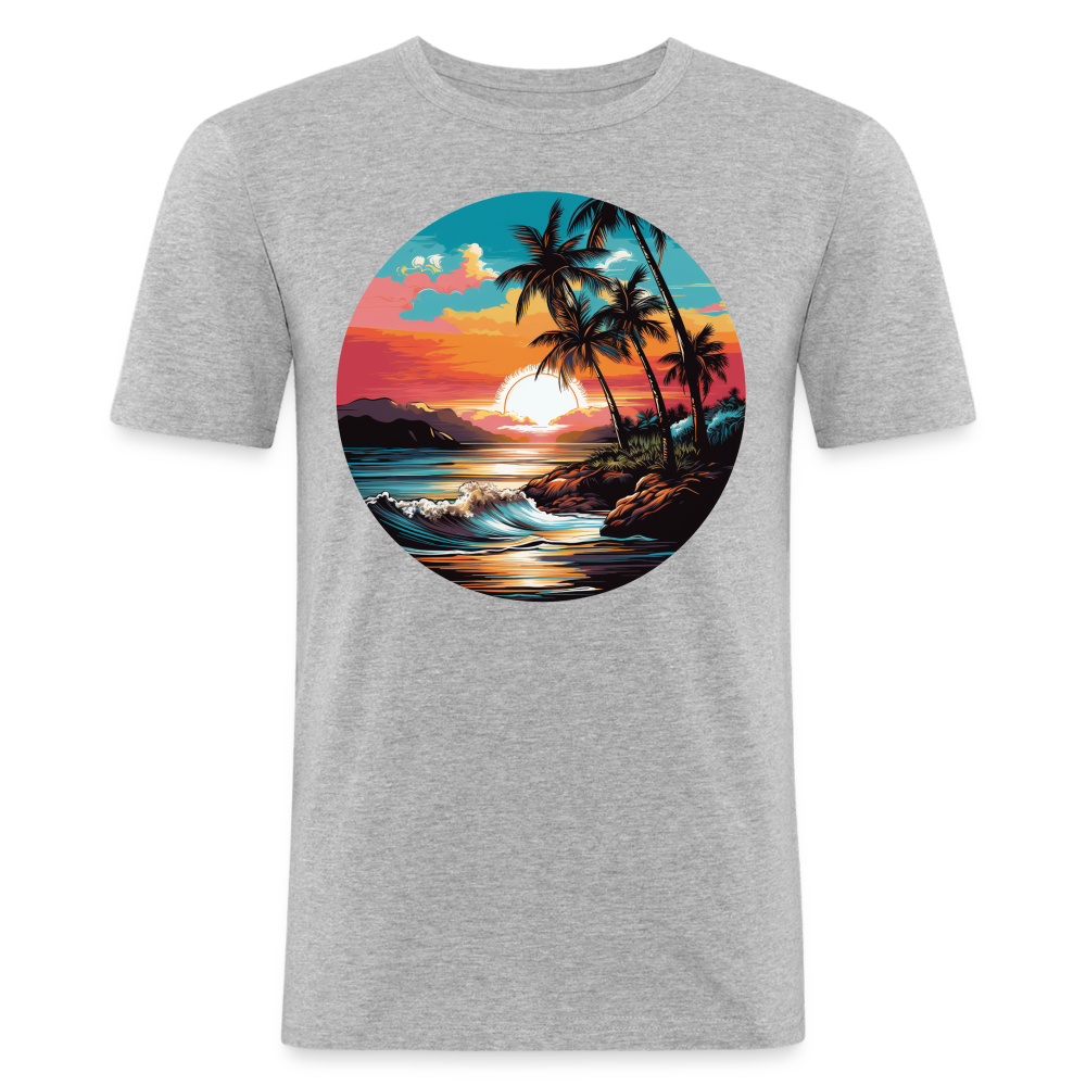 Tropical Männer Slim Fit T-Shirt - Grau meliert