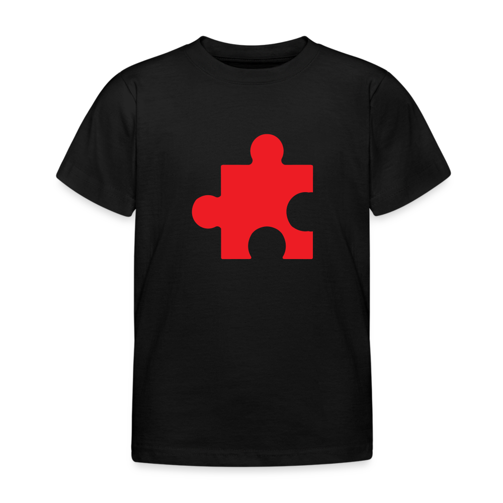 Puzzle Kinder T-Shirt - Schwarz