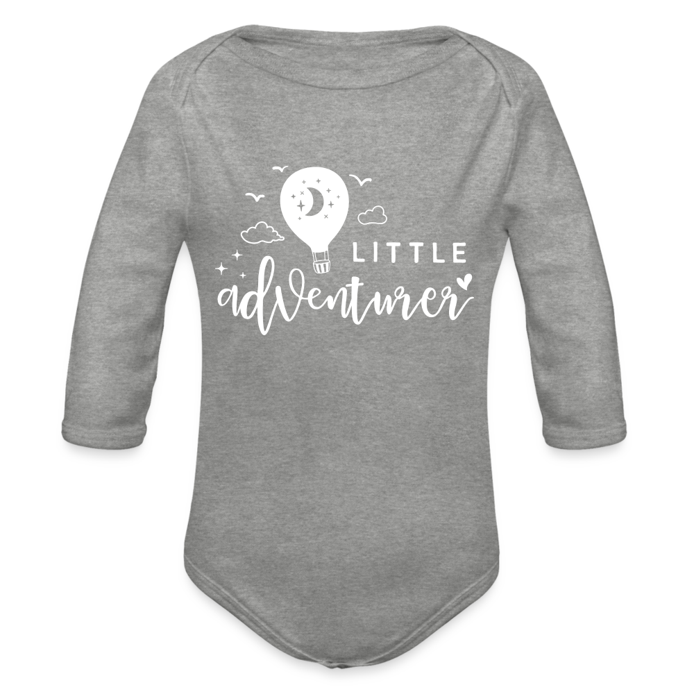 little adventurer Baby Bio-Langarm-Body - Grau meliert