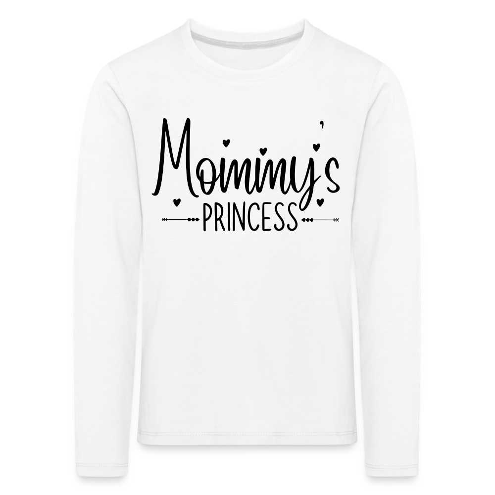 Mommys Princess Kinder Premium Langarmshirt - weiß