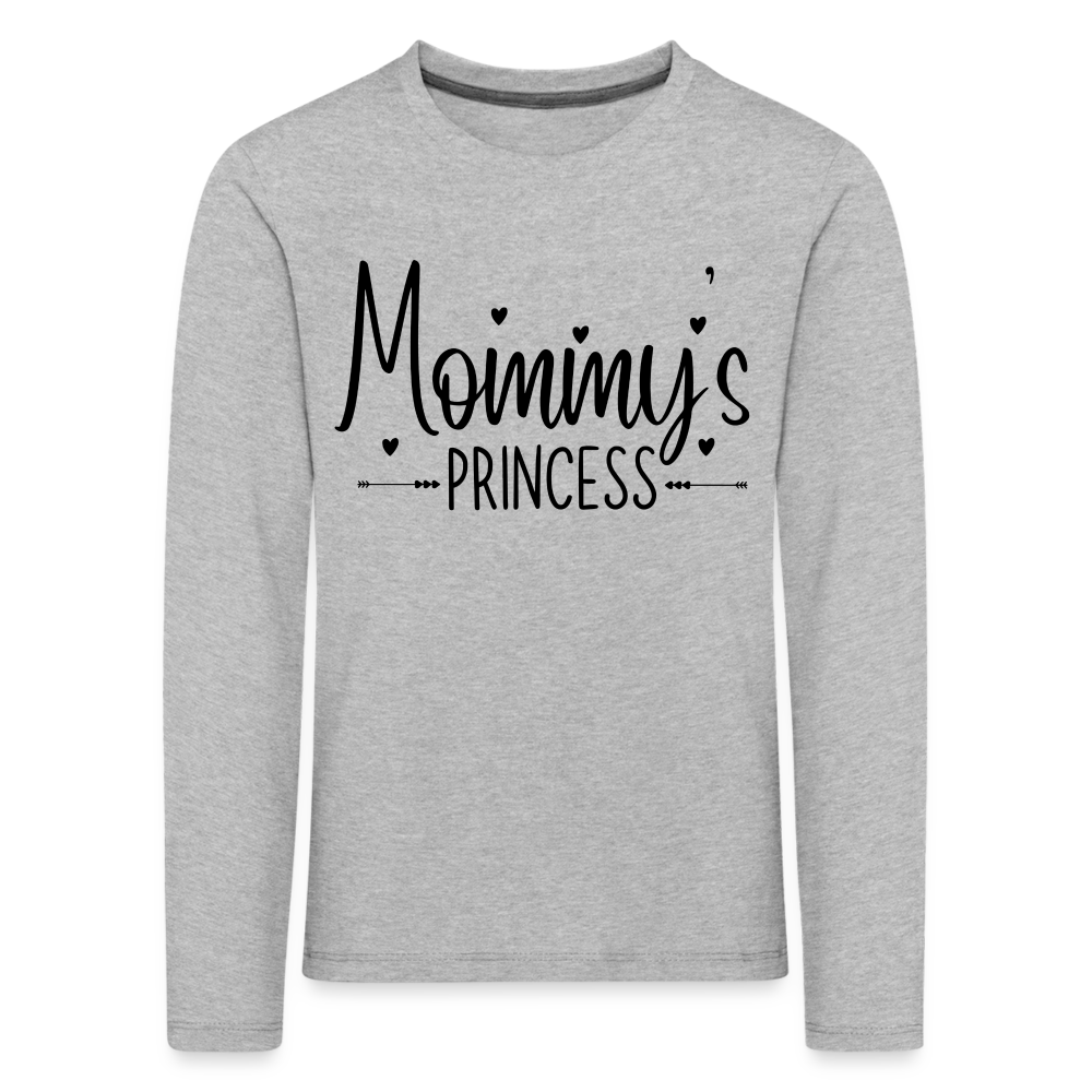 Mommys Princess Kinder Premium Langarmshirt - Grau meliert