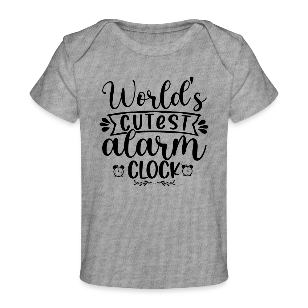 Worlds cutest alarm clock Baby Bio-T-Shirt - Grau meliert
