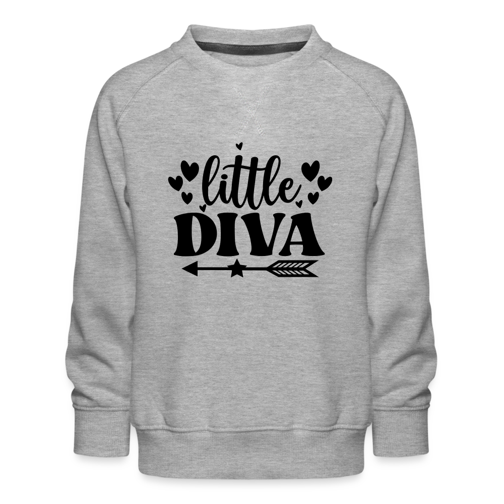 little Diva Kinder Premium Pullover - Grau meliert