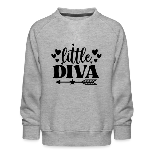 little Diva Kinder Premium Pullover - Grau meliert