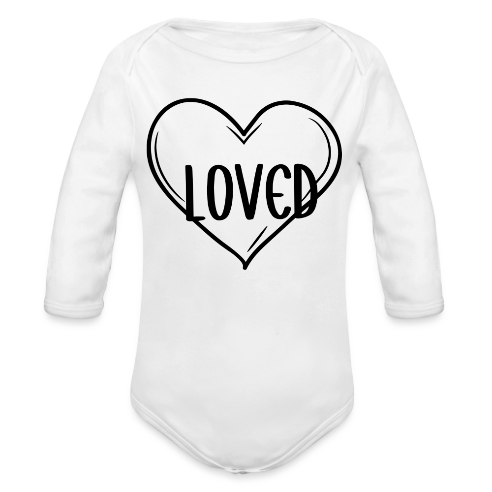 loved - Baby Bio-Langarm-Body - weiß