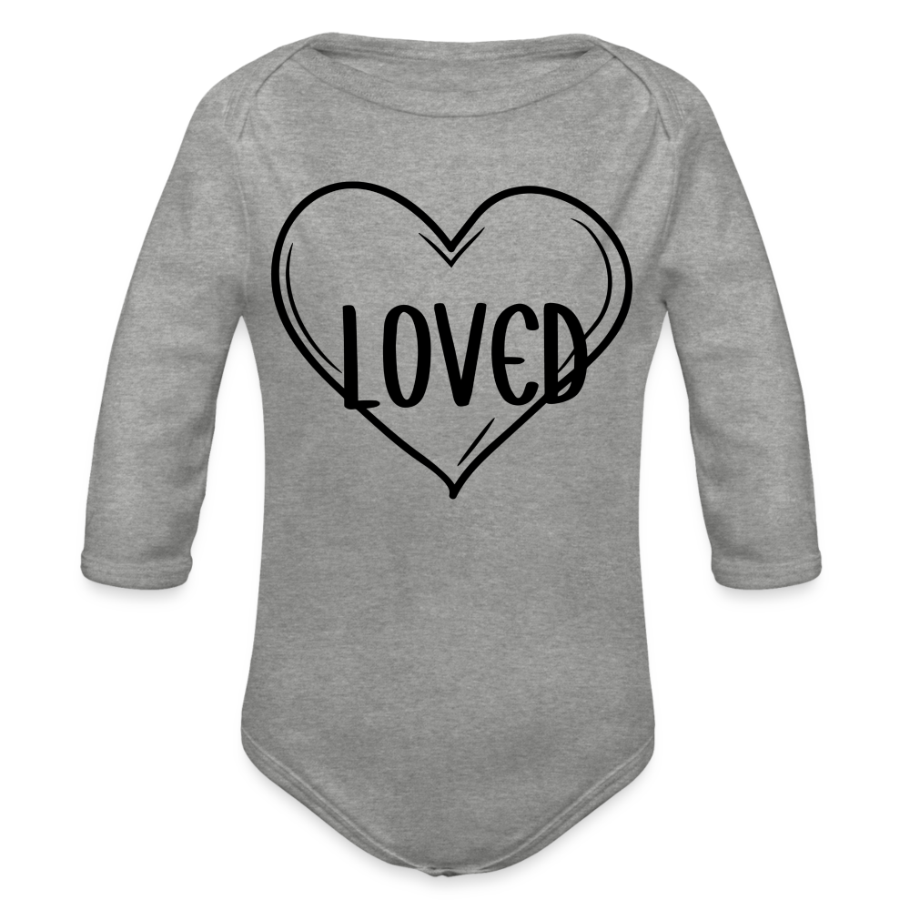 loved - Baby Bio-Langarm-Body - Grau meliert