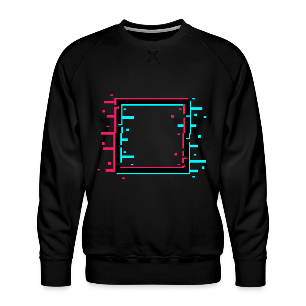 Glitch Quadrat - Männer Premium Pullover - Schwarz