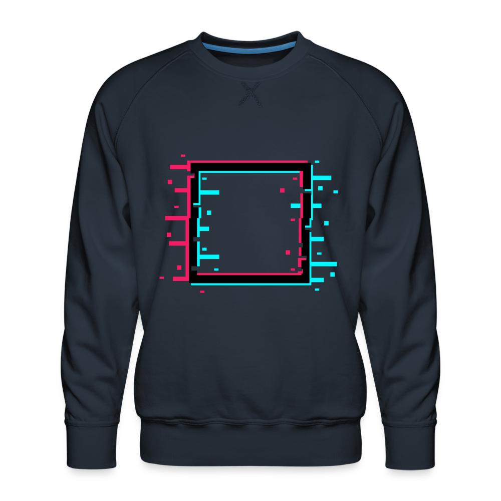 Glitch Quadrat - Männer Premium Pullover - Navy