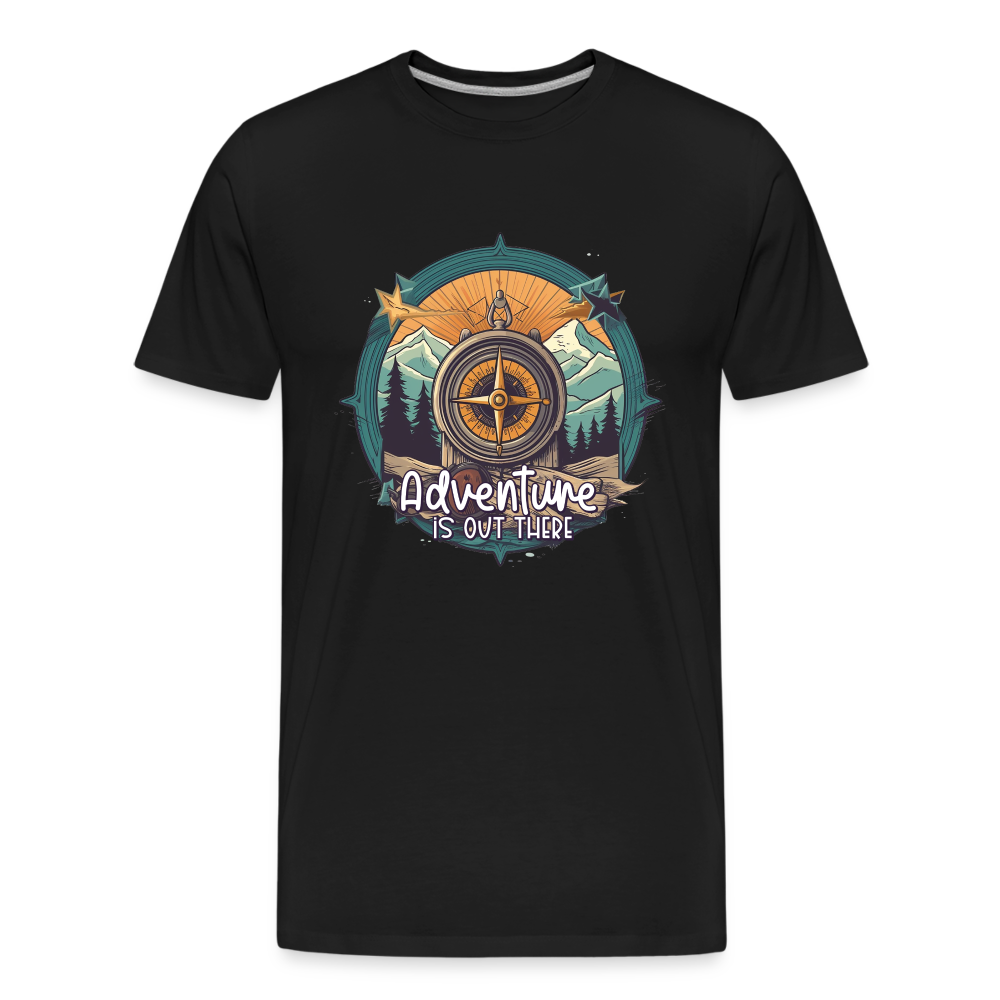 Adventure is out there - Männer Premium Bio T-Shirt - Schwarz