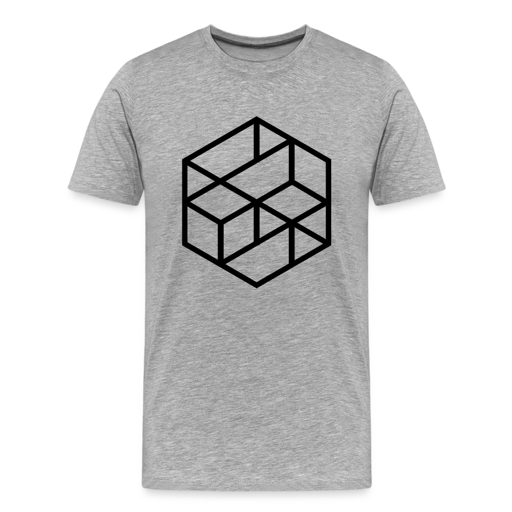 Hexagon - Männer Premium Bio T-Shirt - Grau meliert