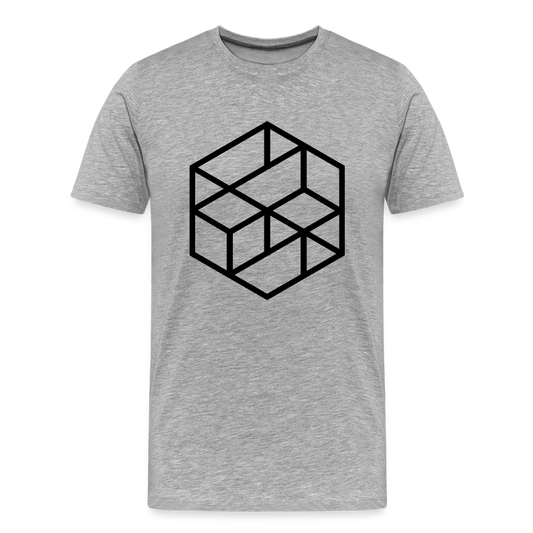 Hexagon - Männer Premium Bio T-Shirt - Grau meliert