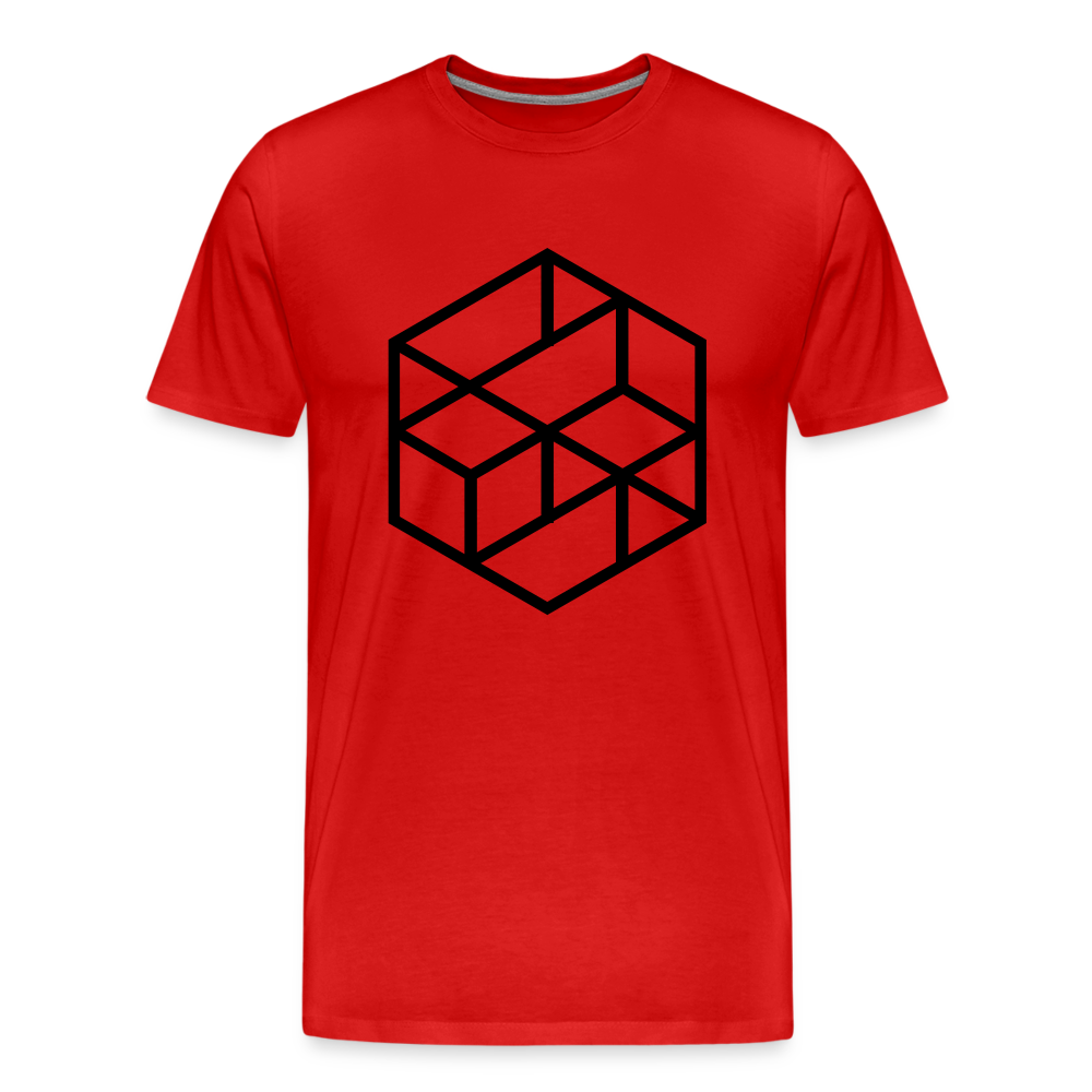 Hexagon - Männer Premium Bio T-Shirt - Rot