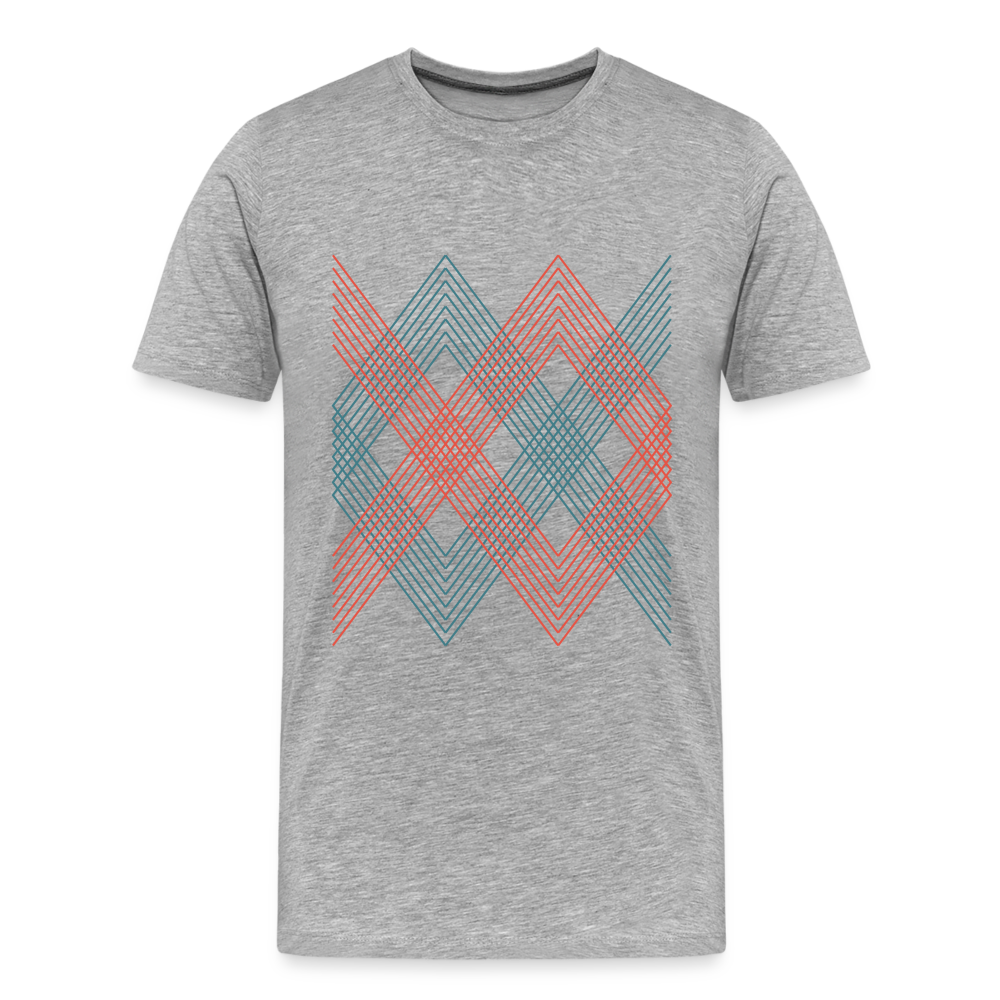 Line Art - Männer Premium Bio T-Shirt - Grau meliert