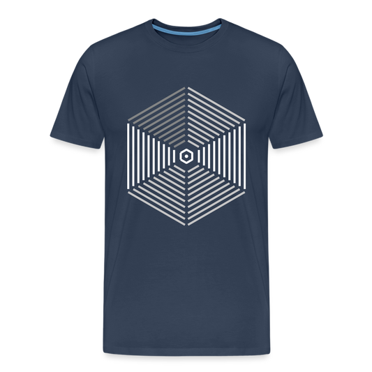 Hexagon Line Art - Männer Premium Bio T-Shirt - Navy