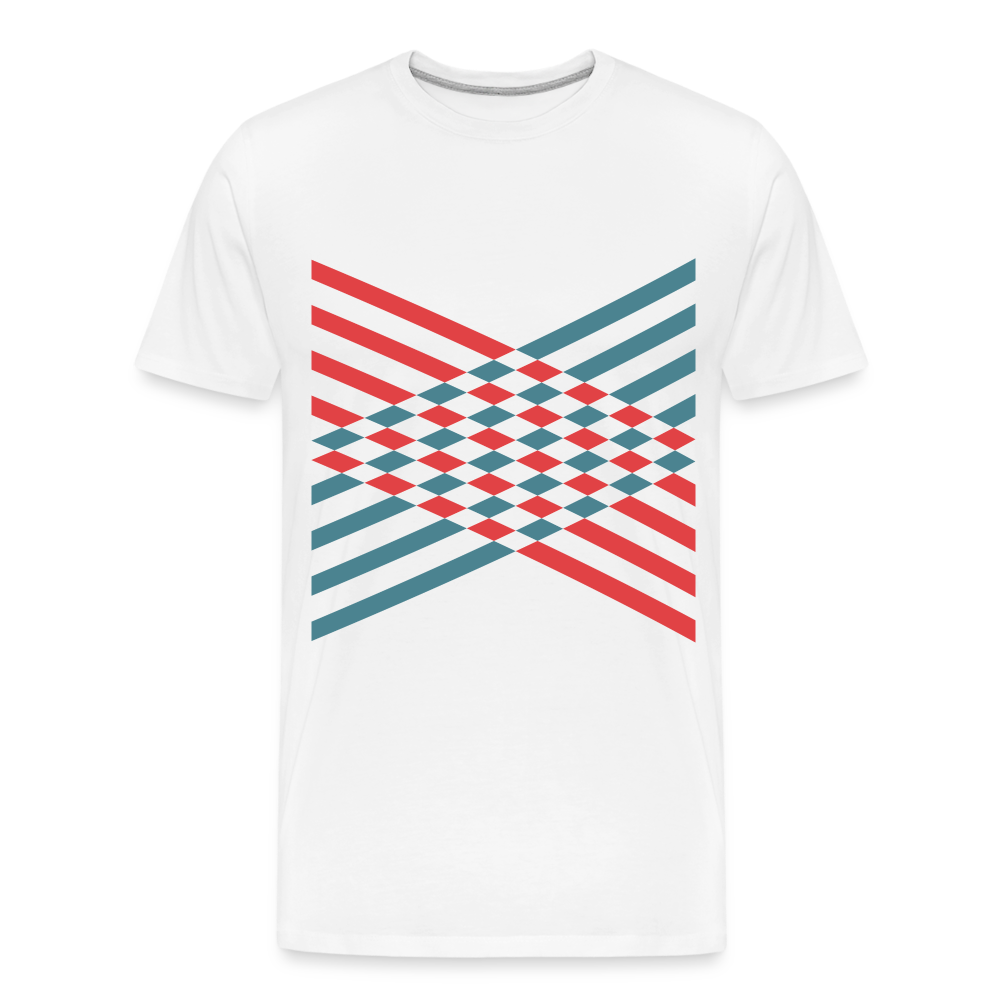 Linien Diagonal - Männer Premium Bio T-Shirt - weiß