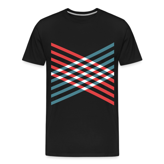 Linien Diagonal - Männer Premium Bio T-Shirt - Schwarz
