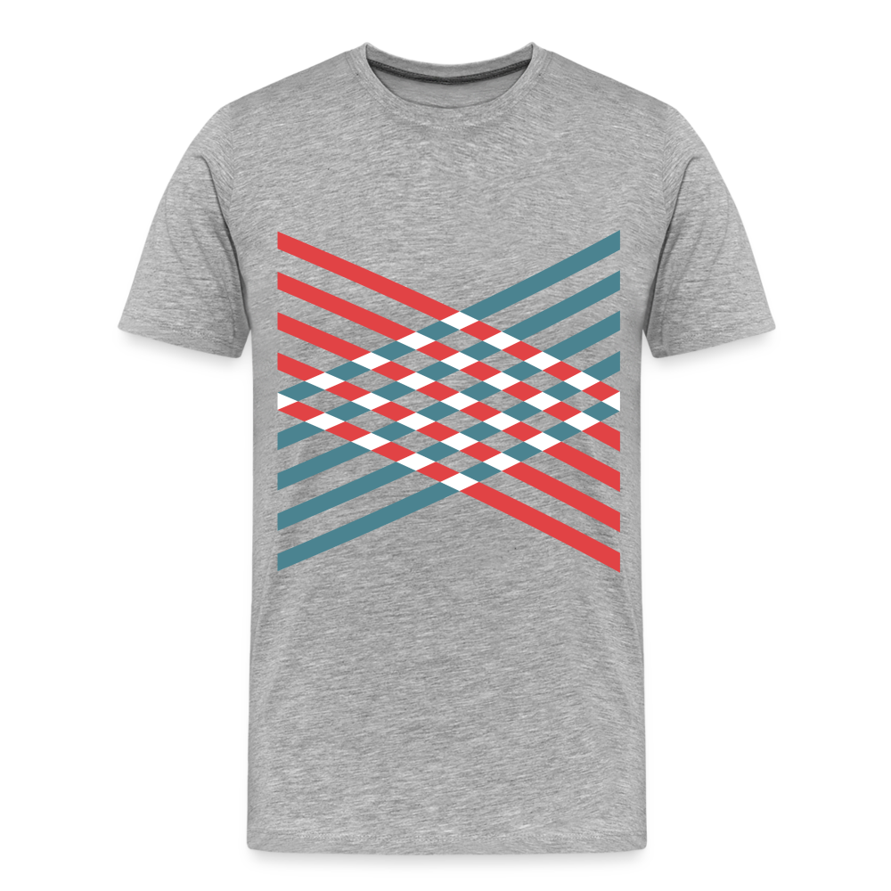 Linien Diagonal - Männer Premium Bio T-Shirt - Grau meliert