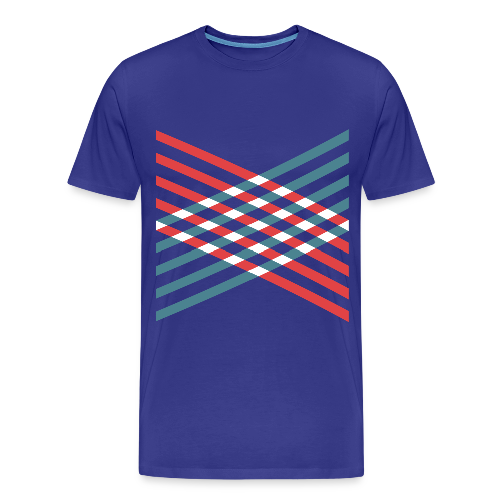 Linien Diagonal - Männer Premium Bio T-Shirt - Königsblau