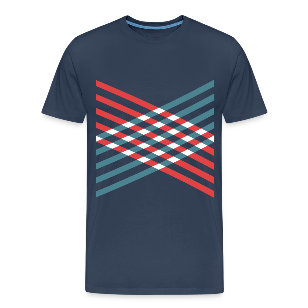 Linien Diagonal - Männer Premium Bio T-Shirt - Navy