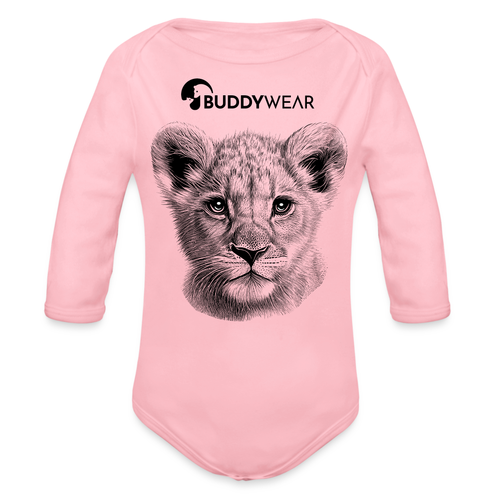 Löwenwelpe BuddyWear Bio-Langarm-Body - Hellrosa