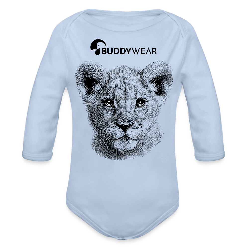 Löwenwelpe BuddyWear Bio-Langarm-Body - Sky