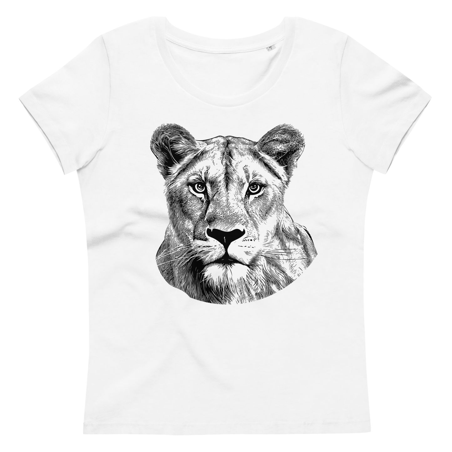 Löwin Enganliegendes Öko-T-Shirt für Damen