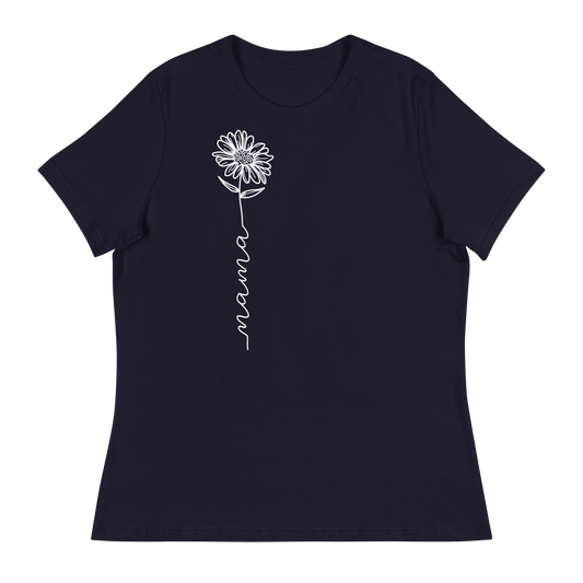 Lockeres Mama Blumen T-Shirt