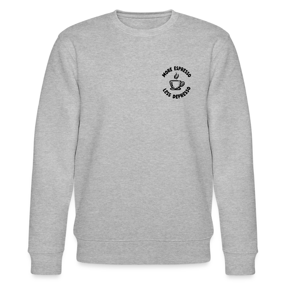 More Espresso / Less Depresso - Bio Unisex Sweatshirt - Grau meliert